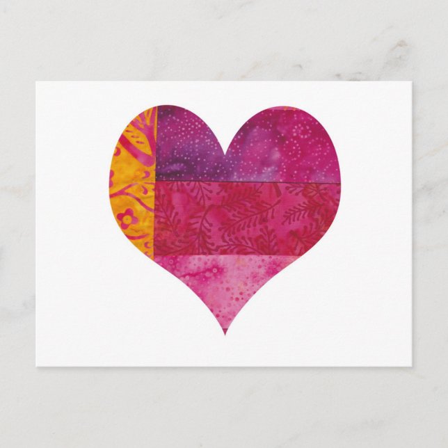 Quilted Heart Postcard (Front)