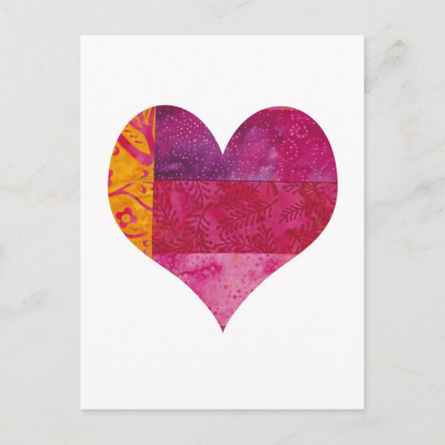 Quilted Heart Postcard (Front)