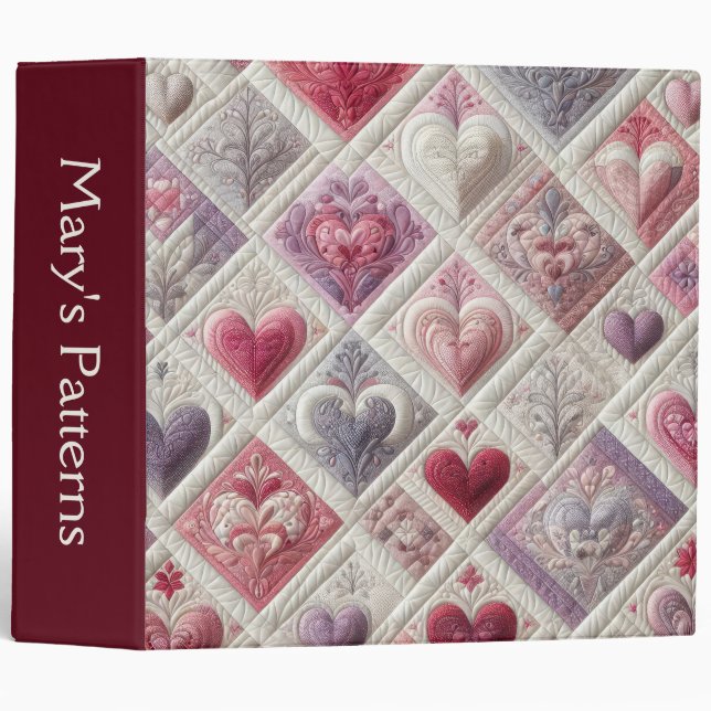 Quilted Hearts Binder (Front/Spine)