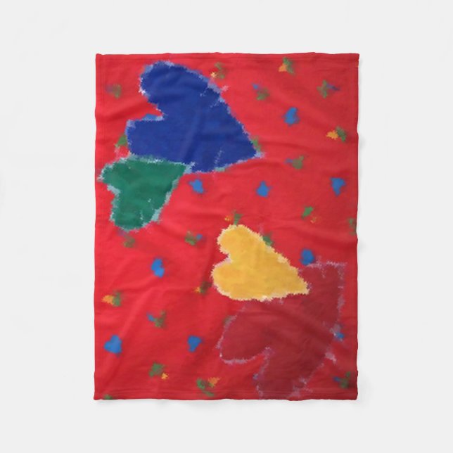 Quilted Hearts Fleece Blanket (Front)