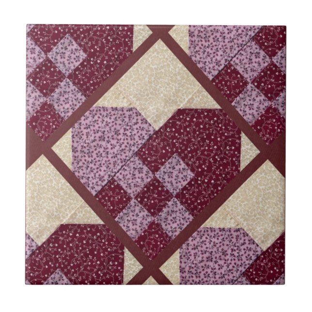 Quilted Hearts Tile (Front)