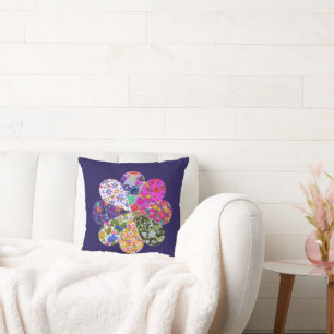 Quilted Look Flower Beautiful  Throw Pillow