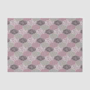 Quilted Moroccan Southwest Pink Sage Grey Floral Tissue Paper