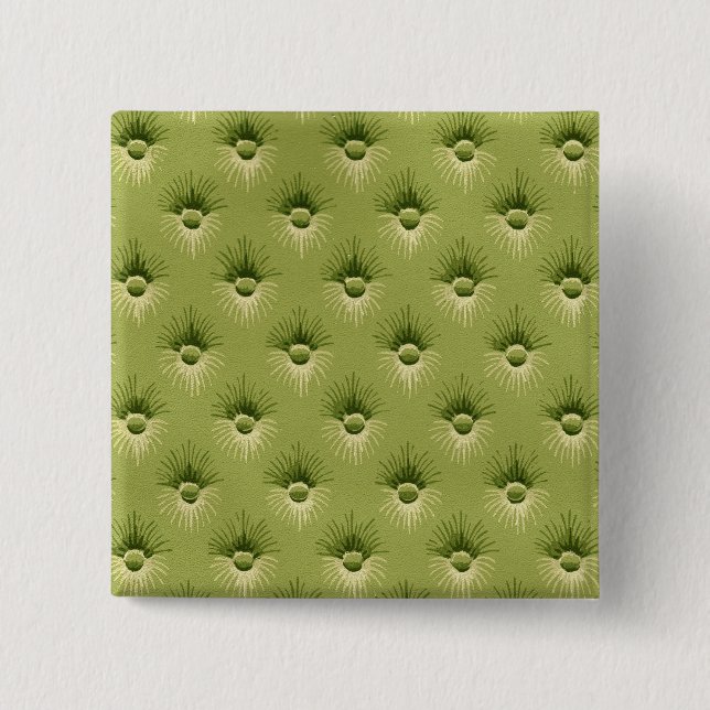 Quilted Olive Vintage Wallpaper 2 Inch Square Button (Front)