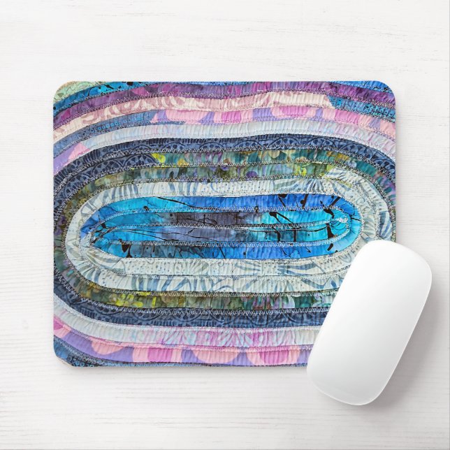 Quilted Oval Rug Design Mouse Pad (With Mouse)