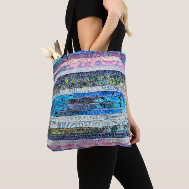 Quilted Oval Rug Tote Bag (Close Up)