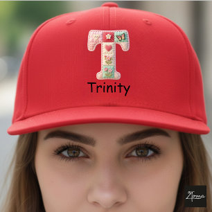 Quilted Patchwork Initial Letter T Nursery Trucker Hat