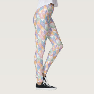Quilted Patchwork Triangles in Peach Lavender and Leggings