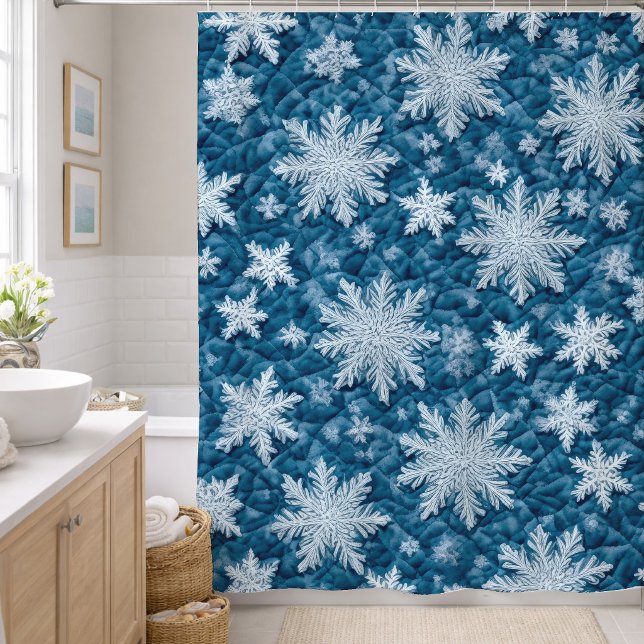 Quilted Pattern Blue and White Snowflakes (Creator Uploaded)