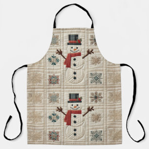 Quilted Pattern of Snowman Apron