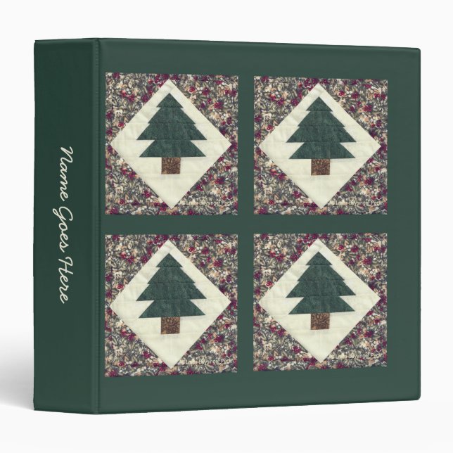 Quilted Pine Trees Binder (Front/Spine)