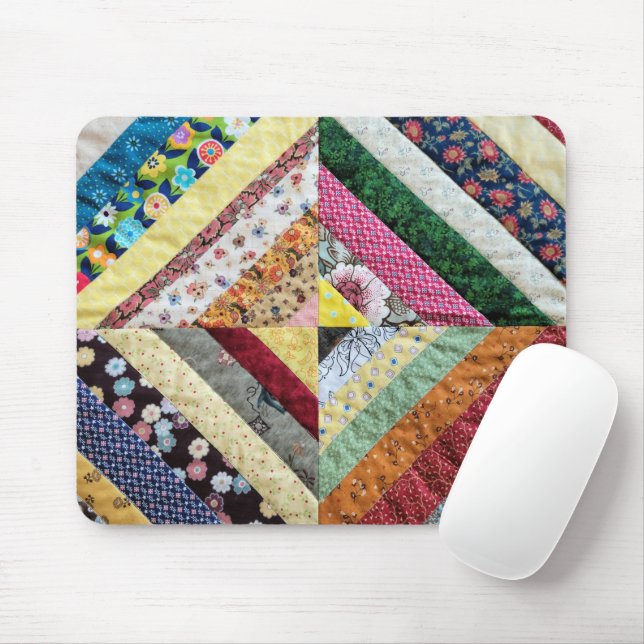 Quilted Print Pattern Mouse Pad (With Mouse)