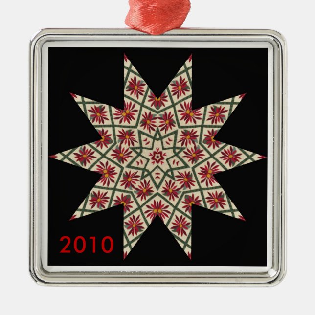 Quilted Star Pattern Ornament (Front)