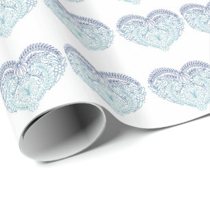 Quilted Stitch Embroidery Hart Custom Gift Wrap