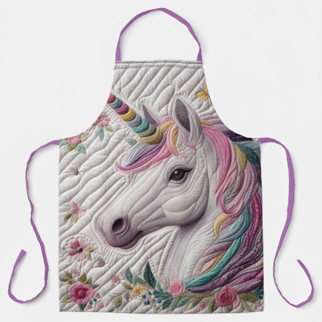 Quilted Unicorn Apron (Front)