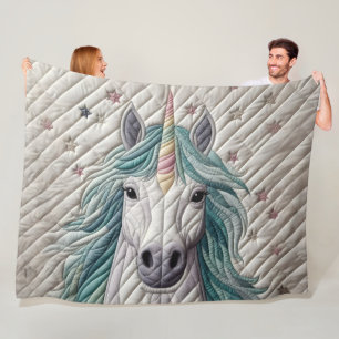 Quilted Unicorn Fleece Blanket