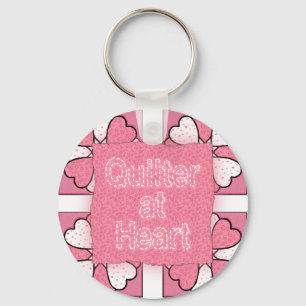 Quilter at Heart Keychain