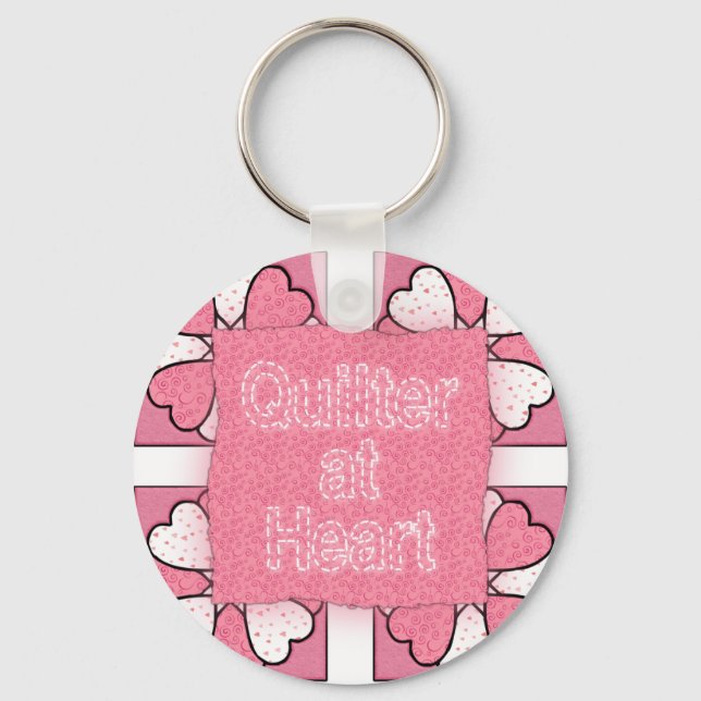 Quilter at Heart Keychain (Front)