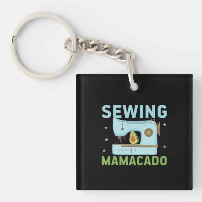 Quilter Gift | Sewing Mamacado Keychain (Front)