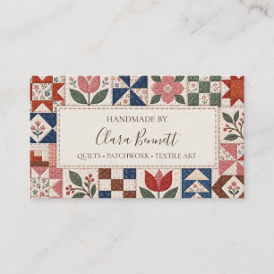 Quilter Patchwork Quilt Floral Modern Heirloom Business Card