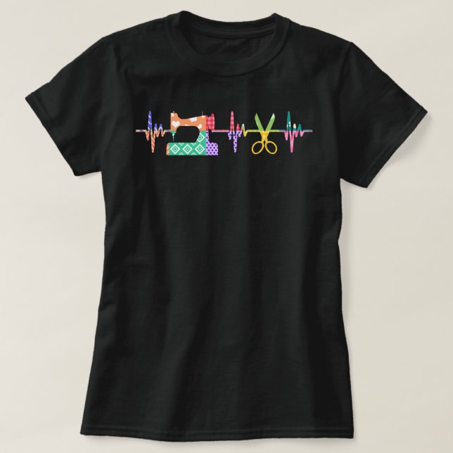 Quilter Sewing Heartbeat For Quilting Lover MM Swe T-Shirt (Design Front)