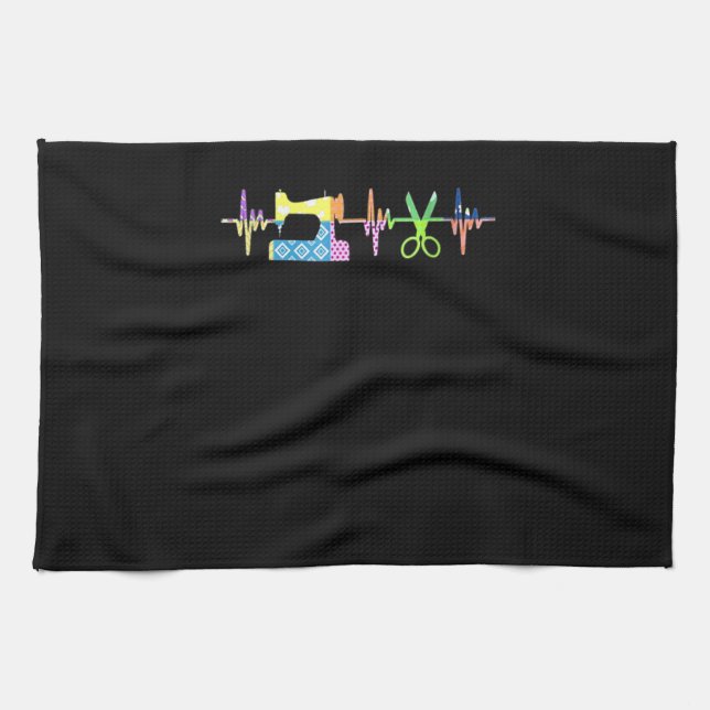 Quilter Sewing Heartbeat - Quilting Lover Kitchen Towel (Horizontal)