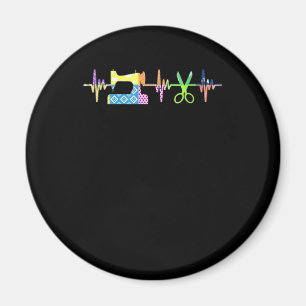 Quilter Sewing Heartbeat - Quilting Lover Magnet