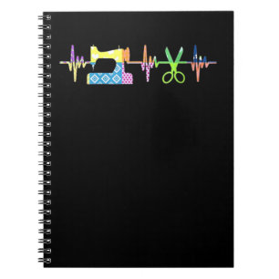 Quilter Sewing Heartbeat - Quilting Lover Notebook