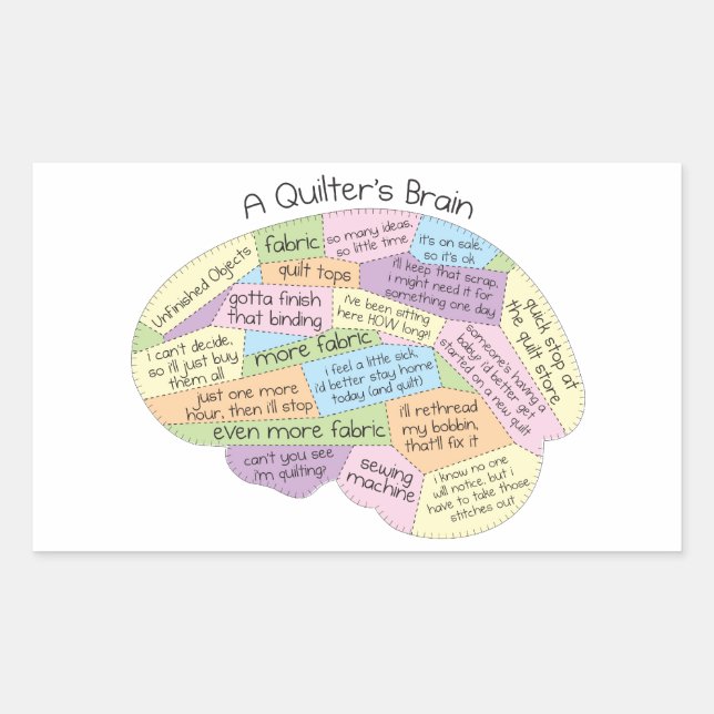 Quilter's Brain Sticker (Front)