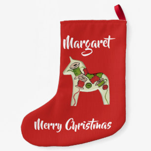 Quilter's Dala Horse Small Christmas Stocking