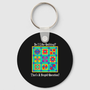 Quilters Gift Quotes Vintage Blocks Patterns Patch Keychain