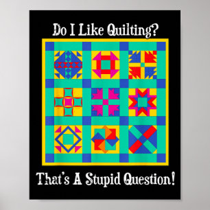 Quilters Gift Quotes Vintage Blocks Patterns Patch Poster