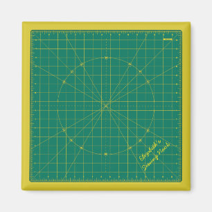 Quilter's Green Cutting Mat Personalized Magnet