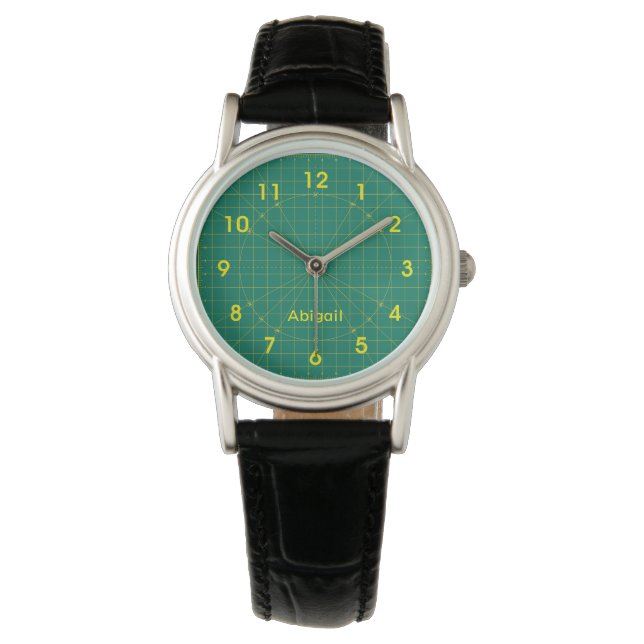 Quilter's Green Cutting Mat Watch (Front)