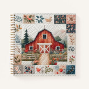 Quilter's Notebook Red Barn Patchwork
