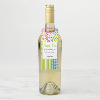 Quilters Patchwork Custom Hostess Gift Wine Bottle Bottle Tag