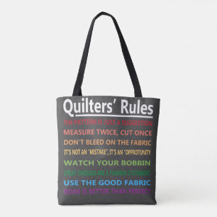Quilters' Rules Tote Bag
