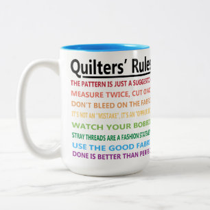 Quilters' Rules Two-Tone Coffee Mug