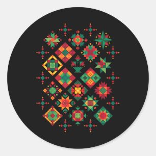 Quilting Block Pattern Quilters Sewing Lovers Quil Classic Round Sticker