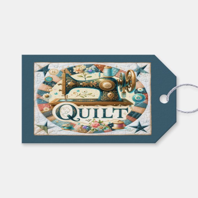 Quilting Business Card Gift Tags (Front (Horizontal))