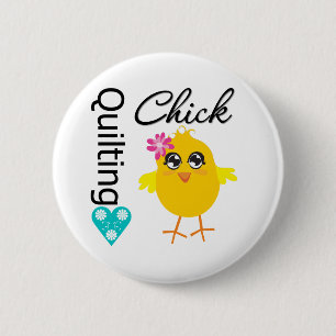 Quilting Chick 2 Inch Round Button