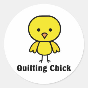 Quilting Chick Classic Round Sticker