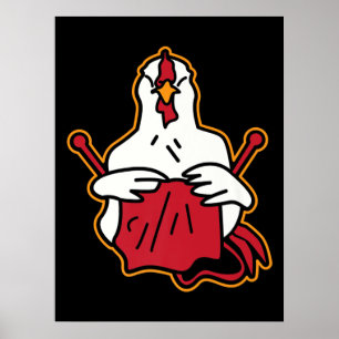 Quilting Chicken Funny Gifts Quilting Lovers Poster