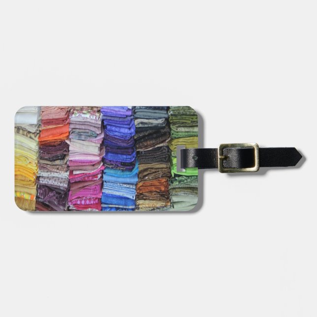 Quilting Fabric Stash Luggage Tag (Front Horizontal)