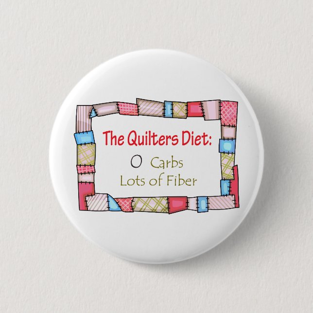QUILTING HUMOR 2 INCH ROUND BUTTON (Front)