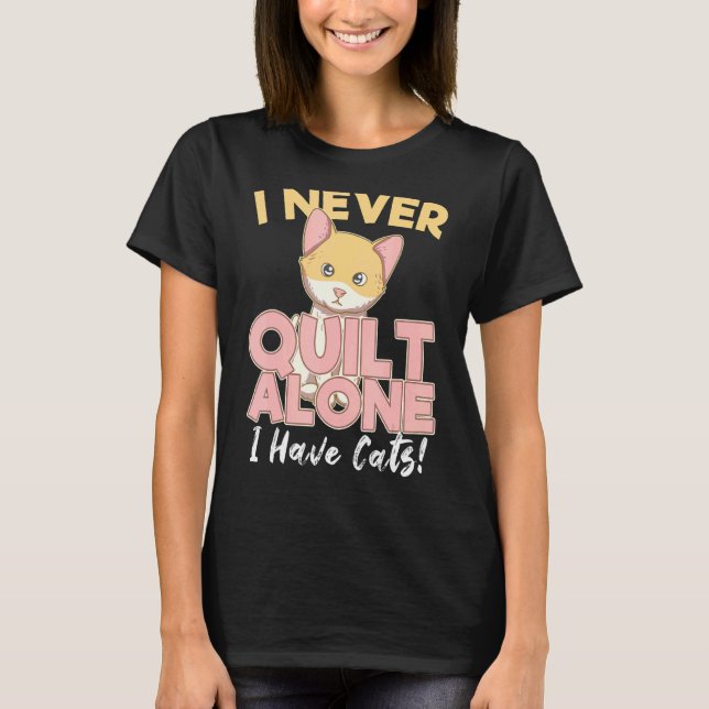 Quilting Kitty Knitting Quilter Process Time Spare T-Shirt (Front)