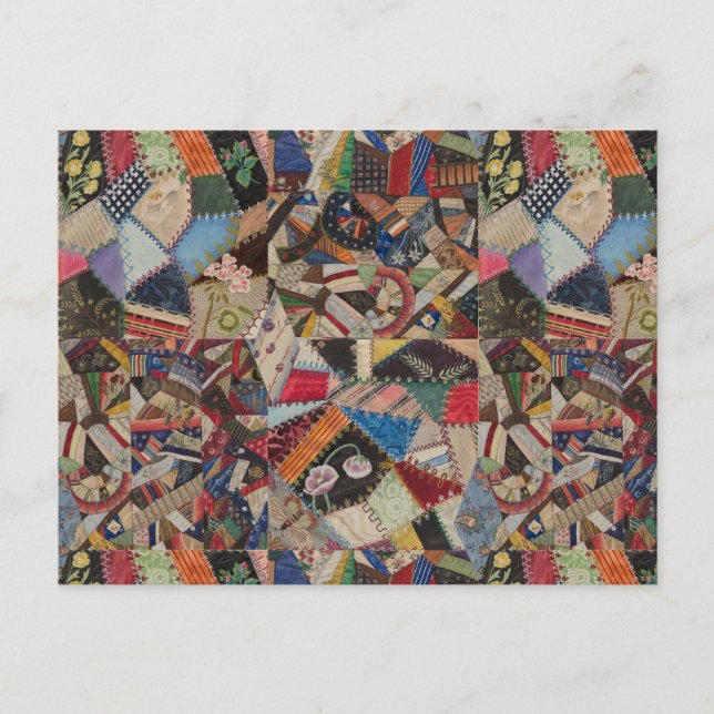 Quilting Patchwork Colourful Collage Pattern   Postcard (Front)