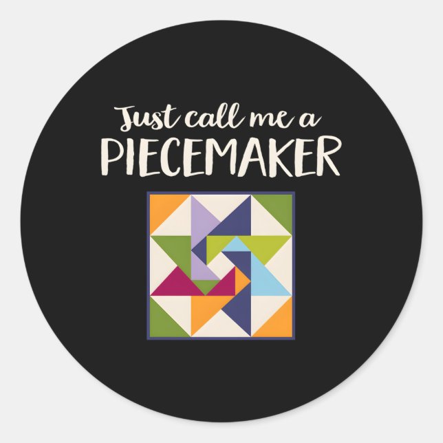 Quilting Quilter Fabric Squares Classic Round Sticker (Front)