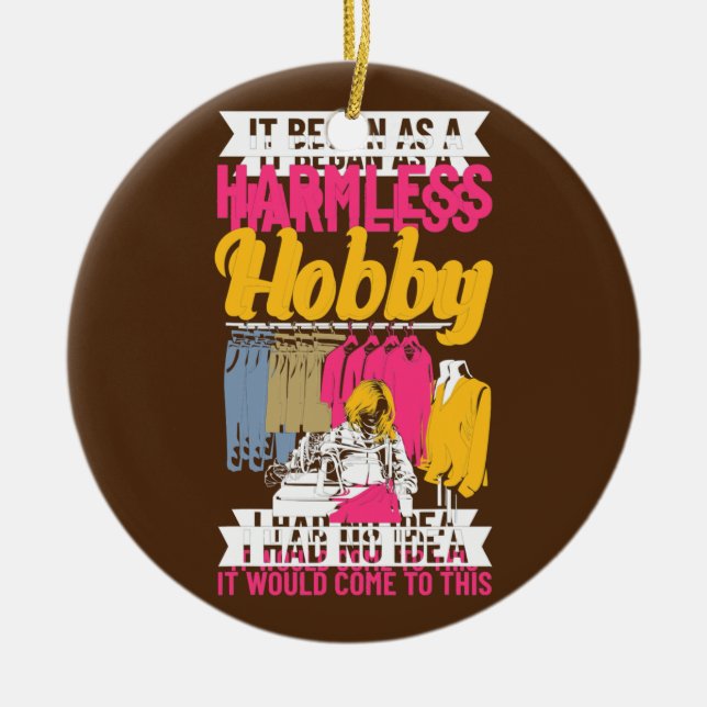 Quilting Quote Sewing Fabric Sewerperson Ceramic Ornament (Front)