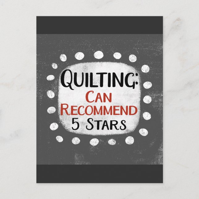 Quilting Review 5 Stars Postcard (Front)
